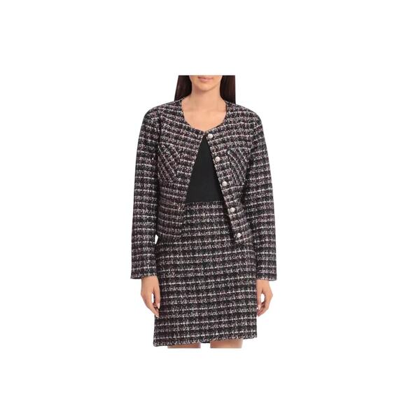 Bagatelle Bloomingdale’sTweed Cropped Jacket skirt set. long sleeve. Sz: L - Picture 1 of 8